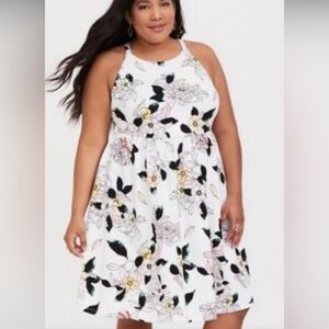 Torrid White and Pink Floral Top
